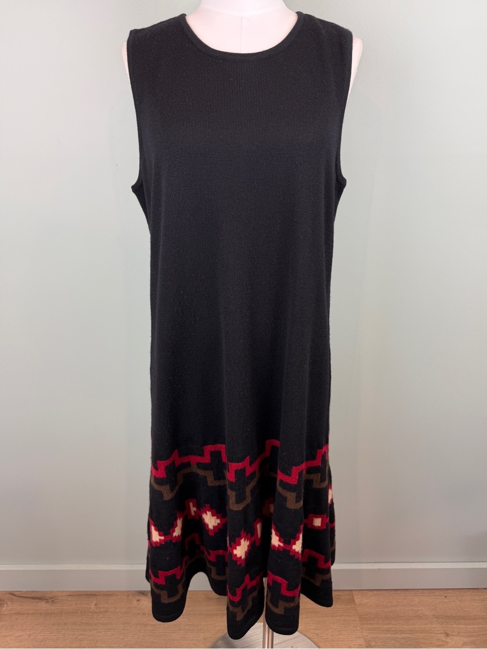 LRL Ralph Lauren Southwestern Aztec Merino Wool Sweater Dress 1X